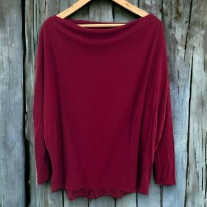 Women's Dark Red Dolman Sleeve Off The Shoulder Top Size Medium